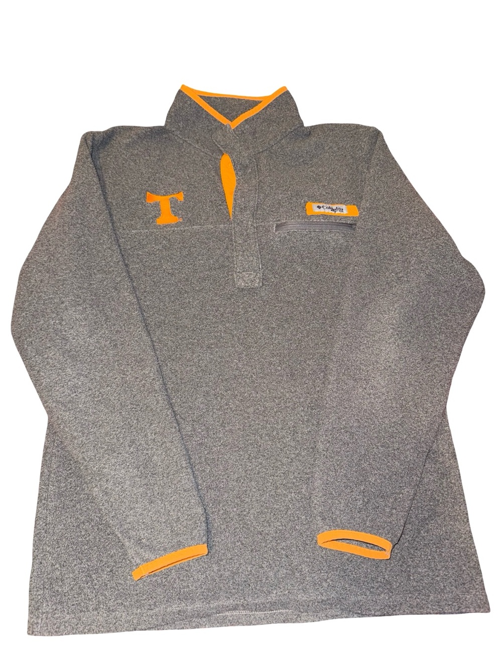 Columbia Men’s Gray 1/4 button Tennessee vols PFG fleece